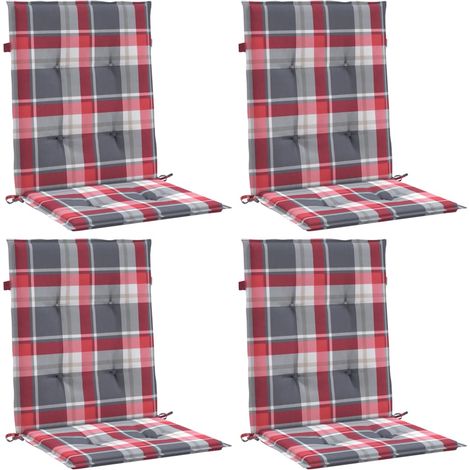 vidaXL Coussins de chaise de jardin à dossier bas lot de 4