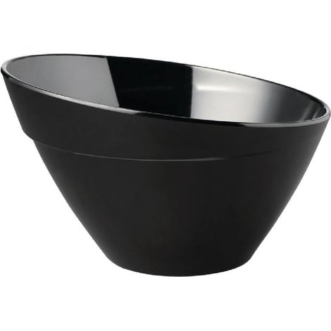 Bol BALANCE, Ø 24,5 cm, hauteur 15 cm, 2,5 litres, mélamine, avec pieds antidérapants, noir (1/3)