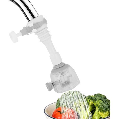 1 Extension Robinet 360° Réglable ABS 2 Jets Anti-éclaboussures pour Évier Cuisine (1/5)