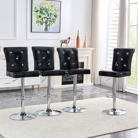 Sedia imbottita in PVC nero per cucina e sala pranzo OKMYHOME (1/5)