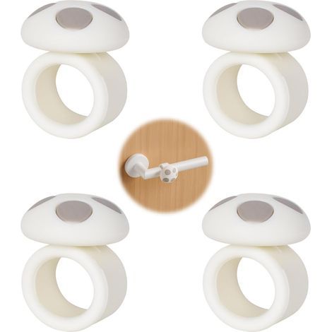4Pcs (Blanc) Protections Poignée Porte,Anneau Caoutchouc Anti Collision, Poignée Porte Amortisseur, Butées Porte,pour Protéger les Murs et Prévenir les Dommages, pour Maisons,Ecoles Bureaux (1/5)