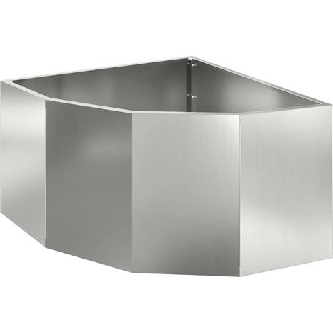 Corner Planter Silver 60 x 60 x 35 cm Galvanised steel vidaXL
