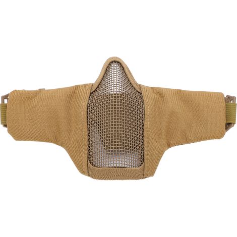Demi-masque de protection faciale V10 en maille d'acier respirante, équipement de cyclisme de compétition, kaki (1/5)