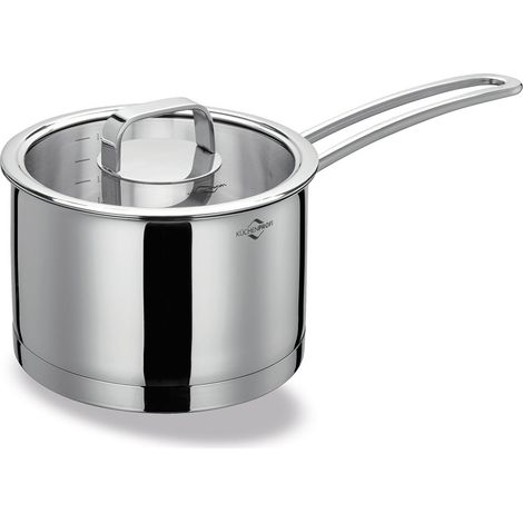Cacerola Kuchenprofi San Remo con tapa, acero inoxidable/vidrio, 2,0 l, diámetro 16 cm