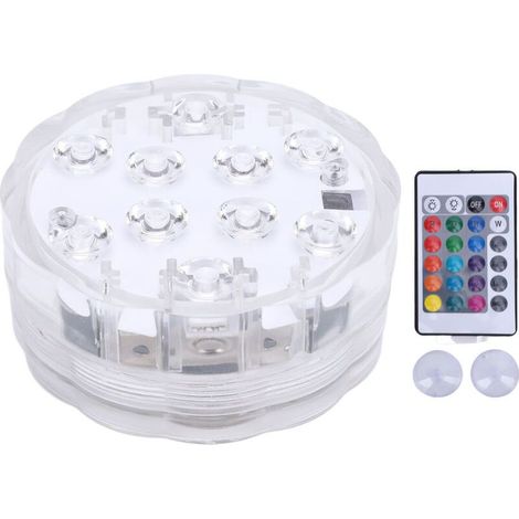 Lumière de piscine avec télécommande à 24 touches, 10 perles, étanche IP68, magnétique RGB, sous-marine, pour fête en plein air (1/5)
