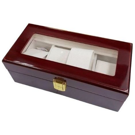 Trade Shop - Caja Con Expositor Para Pulseras De Reloj De Madera 4 Plazas -