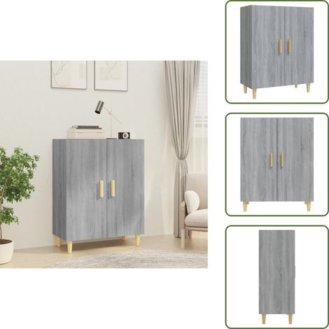 Sideboard Grau Sonoma 70x34x90 cm Holzwerkstoff - Schreibtisch - Wohnzimmermöbel - Sideboard - Regal - Grau (1/5)