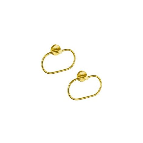 Lot de 2 Anneaux Porte Serviettes en Doré Support Mural Moderne en Acier Inoxydable Accessoires de Salle de Bain