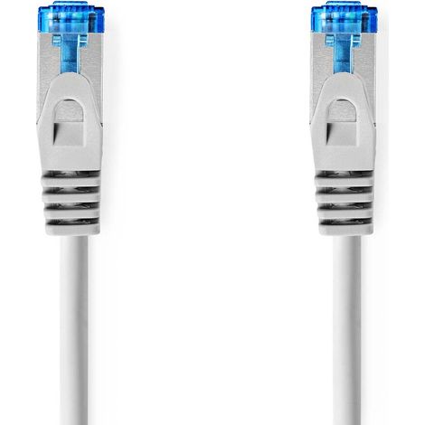 Nedis CAT6a-Netzwerkkabel / S/FTP / RJ45 Stecker / RJ45 Stecker / 10.0 m / Snagless / Rund / LSZH / Grau / Label