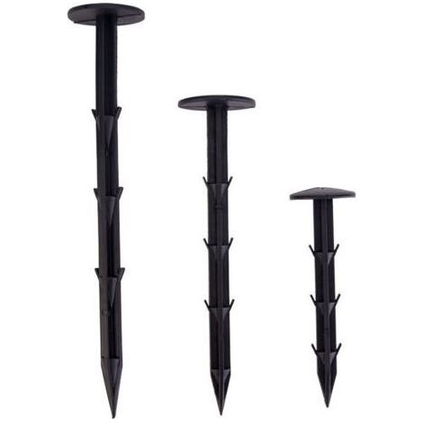 Piquets en plastique pour fixation au sol – 100 unités, 20 cm, idéaux pour bâches, aménagement extérieur, jardinage et stabilisation de tentes ou filets (1/4)