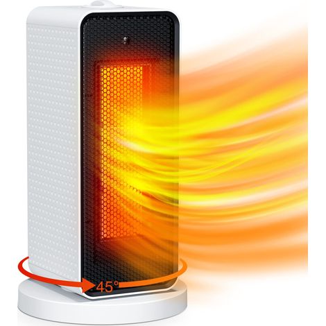 Radiateur Soufflant Portatif 3s Chauffage Rapide PTC Mini Radiateurs 3 Modes de Chauffage Ventilateur Réglable Protection contre la Surchauffe Chauffage Électriques (Blanc) (1/5)