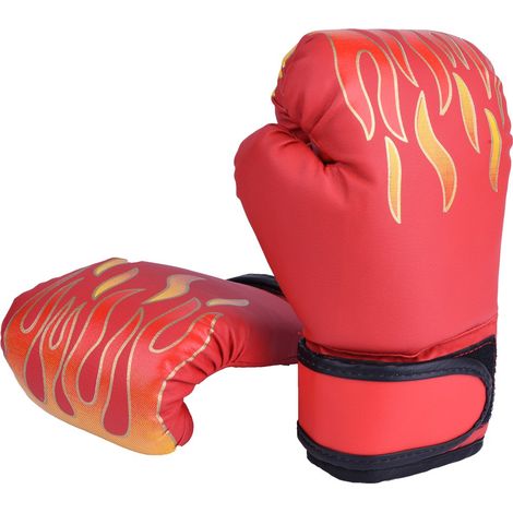 Boxe enfant, Muay Thaï, sparring, coups de poing, kickboxing, grappling, gants de sac de sable, rouge (1/5)
