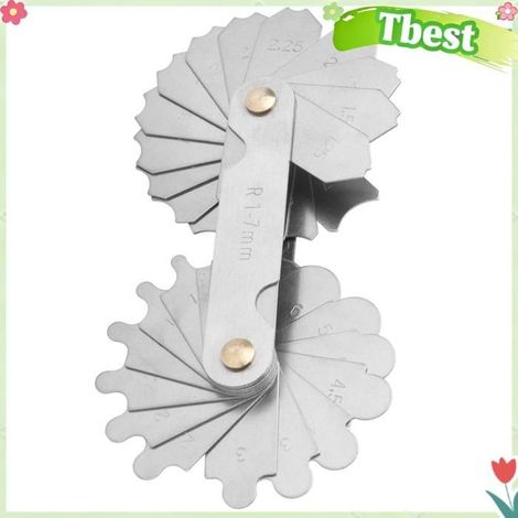 Tbest jauge d'arc Jauge de Rayon, Outil de Mesure D'arc Interne Externe Concave Convexe Portable pour L'usinage bricolage equerre (1/5)