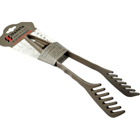 Svanera jò, pinza molla per servire spaghetti, in nylon cm 27, qualità extra, tortora