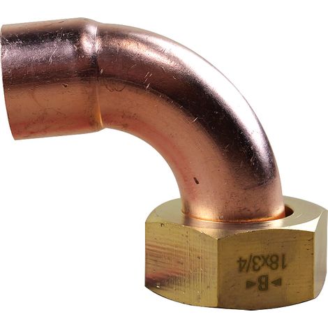 Coude écrou prisonnier 3/4"(20/27) - Tube Cuivre Ø18 (1/3)