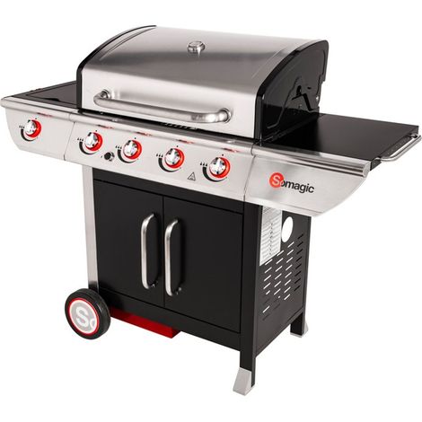 Atmosphera – Barbecue au gaz Manhattan 450GPI – 4 brûleurs inox + réchaud 14kW – Surface de cuisson L 69 × l 43cm – Fabrication française