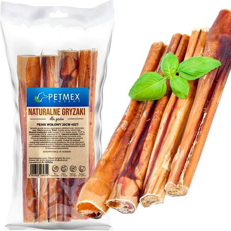 Delicia, masticable natural para perros Pene de Res Petmex 20cm, 4 uds. (1/4)