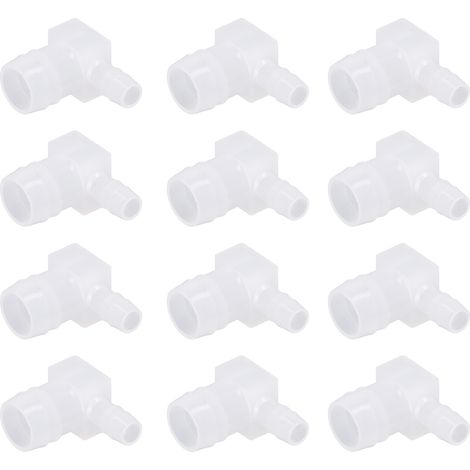 12 Stück Kunststoff-Schlauchanschlussstücke, 90°-Winkelreduzierstück, Schlauchanschlussadapter, Winkelstück 10 x 20 mm (1/5)