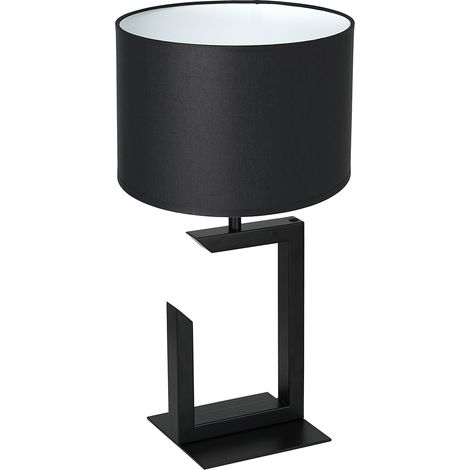 Lampe de table noire abat-jour noir 45cm E27 Luminex