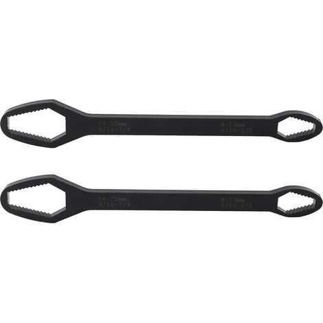 Vendu par lot de 2, clé à douille multifonctionnelle épaisse de qualité supérieure de 8 à 22 mm, clé universelle auto-serrante réglable à double extrémité, longueur 260 mm. (1/5)