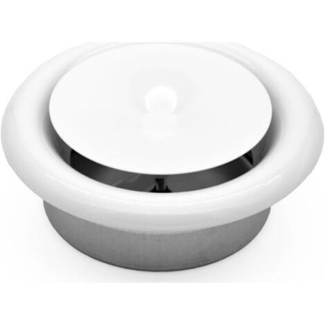 H&C VENT Vanne d'échappement Ø 80 mm de diamètre en acier blanc couvercle rond réglable diffuseur HVAC plaque d'air Valve – Hotte de ventilation tuyau de ventilation système d'alimentation en air (1/5)