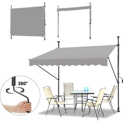 AUFUN Store banne manuelle Store pour balcon(250cm (1/5)