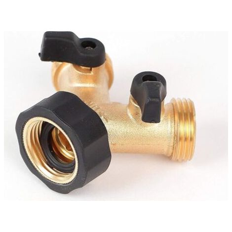 2-Wege-Y-Verteiler für 3/4"-Zulaufschläuche, zum Anschluss von 2 Geräten