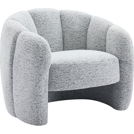 Poltrona conchiglie in Tessuto ciniglia Grigio - DELIPO