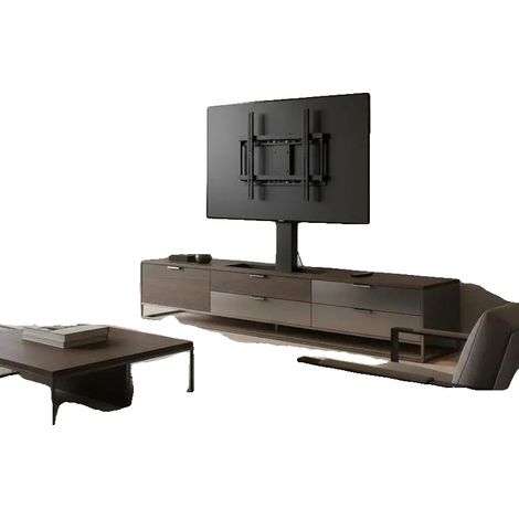 Meuble TV, Hauteur Réglable, Compatibilité Universelle, noir (1/2)
