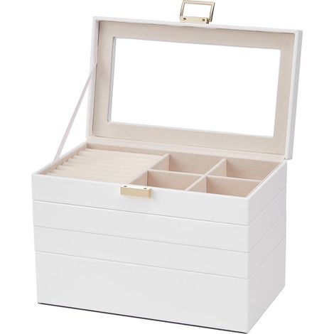 4-Tier Jewellery Storage Box with Transparent Lid (1/3)