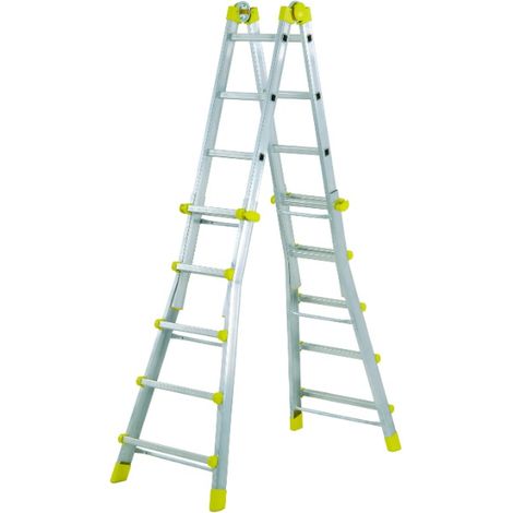 Scala Telescopica In Alluminio Gradini 4 + 4
