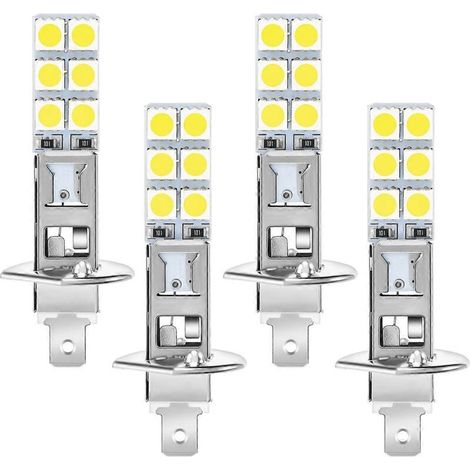 Kit de 4 ampoules LED H1 6000K Super White 80W pour phares antibrouillard (1/5)