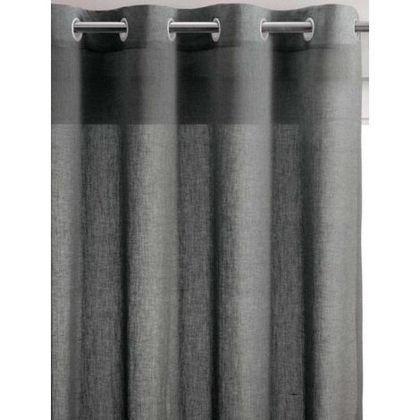 VIVARAISE - Rideau voile gris Zeff en lin-coton (140 x 280 cm) - Vivaraise (1/2)