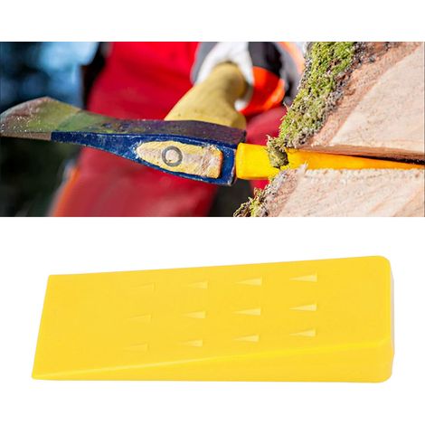 Neuer 20 cm langer Holzspaltkeil, Forstwerkzeug, Kettensäge, Gartengerät, gelb (1/5)