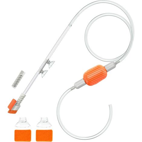 Kit changeur d'eau pour aquarium Siphon Aspirateur avec long tuyau et brosse de nettoyage Manuel Outils pour changer l'eau du sable Lavage et entretien (1/5)