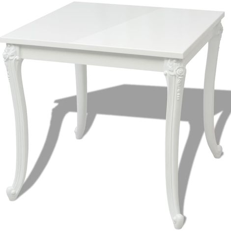 Maison Exclusive - Esstisch 80x80x76 cm Hochglanz-Weiß