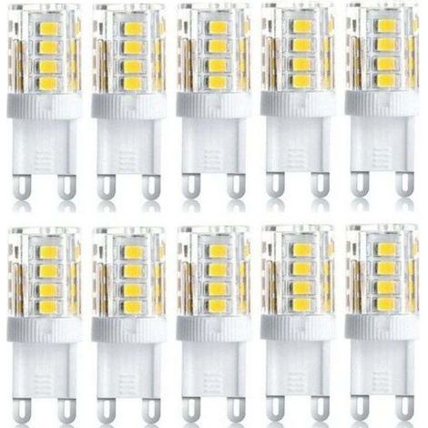 Lot de 10 spots LED décoratifs, ampoules LED G9, 5 W blanc chaud/blanc froid, ampoules LED à économie d'énergie, remplacement d'ampoules halogènes, 230 V CA, non dimmables (1/4)