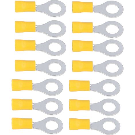 100Pcs Bornes Cosse Annulaire Isolées Connecteurs Électriques Sertissage Cuivre AWG12-10 RV5.5-8 (1/5)