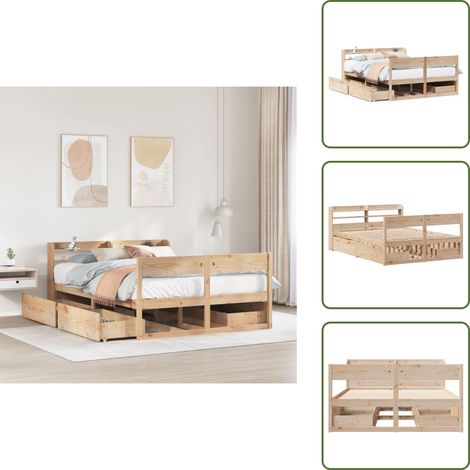 vidaXL Cadre de lit sans matelas 150x200 cm bois de pin massif (1/5)