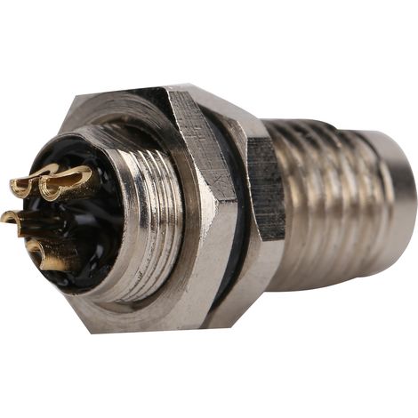Connecteur M8 Aviation 4 broches, interface métallique, boîtier en laiton nickelé IP67 pour prise (1/5)