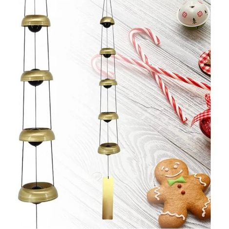 Carillon éolien en cuivre 92 cm – design pagode à 5 niveaux – son clair et mélodieux – décoration vintage pour maison et jardin (1/5)