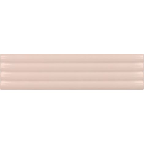 Carrelage mural faïence effet relief RYTHM 20x5cm 20x5cm Cloud Pink stony - Brillant - boîte de 0.38 m2 20 x 5 cm Cloud Pink stony - Brillant / Poli