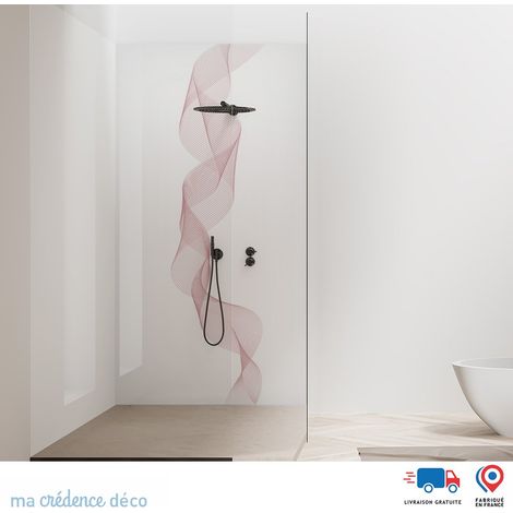 Panneau de douche : Vague dorée 4 - Couleur Rose clair - Alu composite - 90 - 245 (1/2)