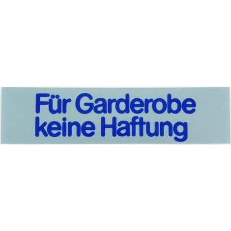 Conacord Klebeschild Keine Haftung Klebeschild