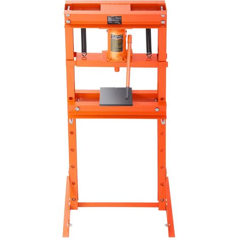 Presse hydraulique d'atelier 20T, châssis en H avec plateau et support triangulaire, stable, réglable, soupape de décharge. Idéale pour cintrage, redressage et emboutissage. (1/5)