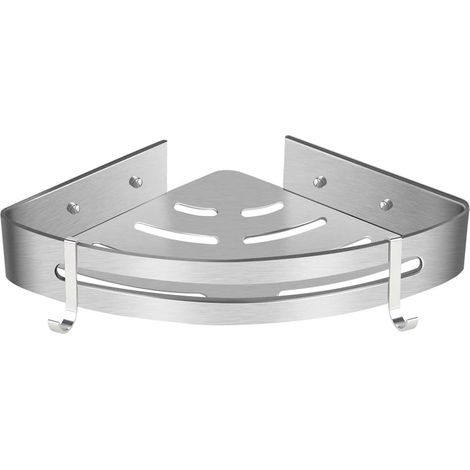 Étagère murale triangulaire d'angle pour salle de bain, rangement pour articles de toilette, simple couche (1/5)