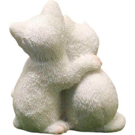Ensemble de 2 sculptures de chats en résine, petites statues décoratives pour la maison