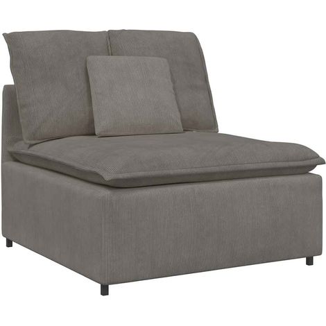 vidaXL Modulo Centrale Divano Modulare con Cuscini Grigio Chiaro 100cm