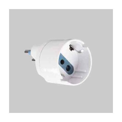 Adattatore semplice schuko/bivalente 16a ideal star spina 16a 2p+t  - presa schuko 10a 2p+t IDEAL STAR