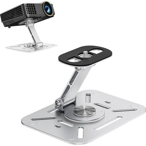 Projektorhalterung – Projektorständer – Heimkino – 360° drehbar – Tragkraft 3 kg – Silber (1/5)